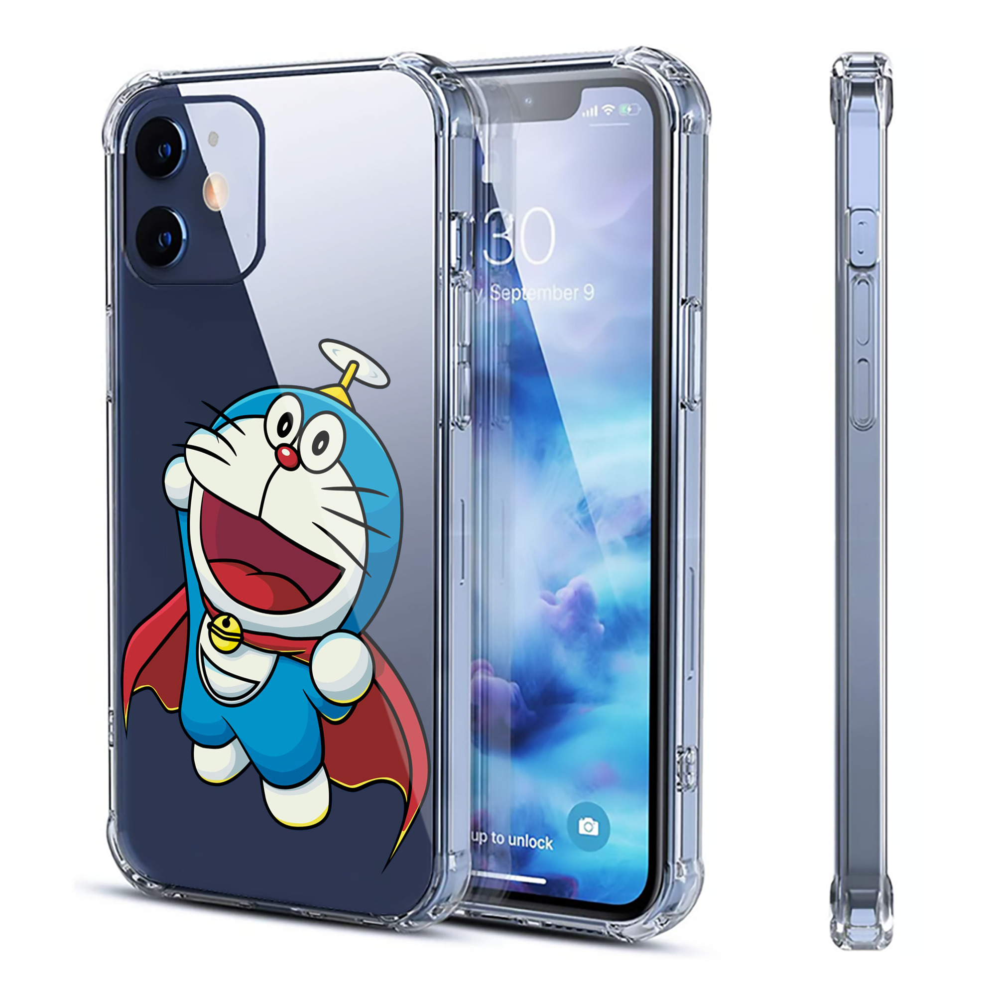（画像用） ドラえもん Doraemon 【iPhone 12シリーズ対応】透明スマホケース（クリアソフトケース）